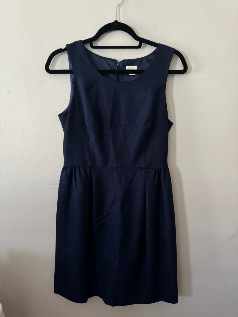 J. Crew Navy Sleeveless Fit-and-Flare Dress